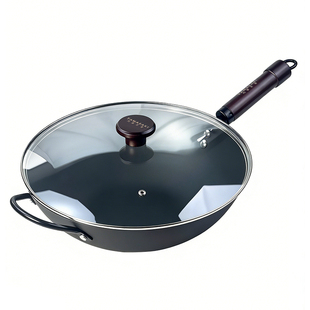 日本tamasaki极铁锅无涂层圆底平底复合底熟铁物理不粘爆炒锅轻便