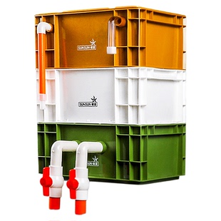 森森鱼池周转箱过滤箱鱼缸滴流盒上过滤净水循环养龟过滤器沼泽箱