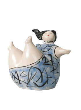 本墨 新中式中古旗袍女孩摆件 样板房客厅茶几书房桌面软装布置