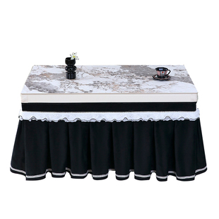 拉链款中古风黑色取暖桌罩套冬天加绒加厚2025新款长方形烤火桌布