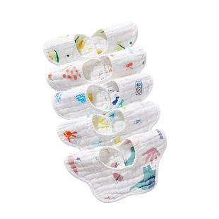 婴儿口水巾纯棉a类围嘴男女宝宝围脖防水防吐奶新生纱布围兜秋冬