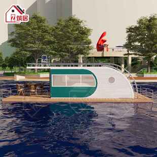 漂浮木屋度假村海上船屋集装 箱景区苹果舱移动房民宿休闲餐厅