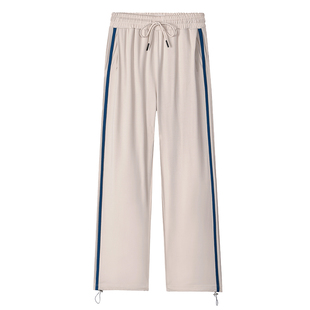 冰丝直筒阔腿裤女夏季薄款宽松速干二道杠加长束脚垂感休闲运动裤