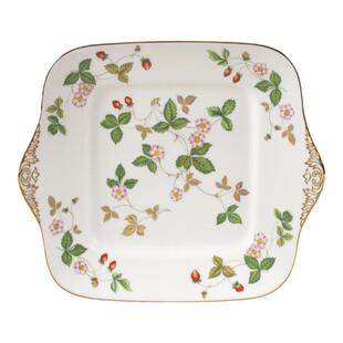 WEDGWOOD威基伍德野草莓餐盘骨瓷双耳方盘盘子欧式餐具餐盘家用盘