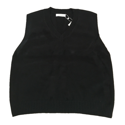黑色针织马甲毛衣背心
