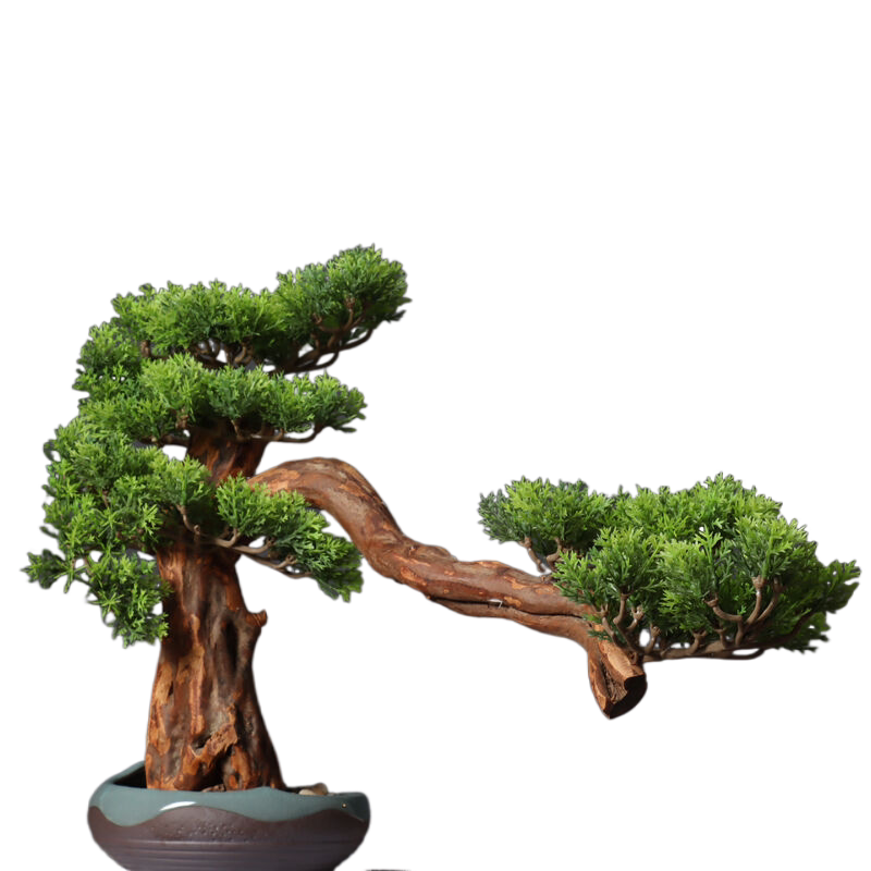 仿真迎客松盆景植物盆景软装摆件