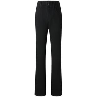 Navigare意大利小帆船黑色微喇牛仔裤女秋季新款喇叭裤显瘦裤子