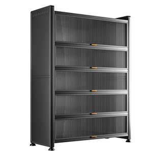 厨房收纳柜靠墙一体多功能置物架落地储物放锅电器带门多层碗柜子