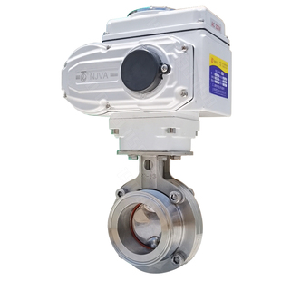 快装电动蝶阀卡箍卡盘KF食品卫生医药粉尘防爆切断调节阀门D981X