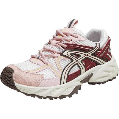 百思图2025秋季商场新款网面透气红色老爹鞋女运动休闲鞋D5885CM5