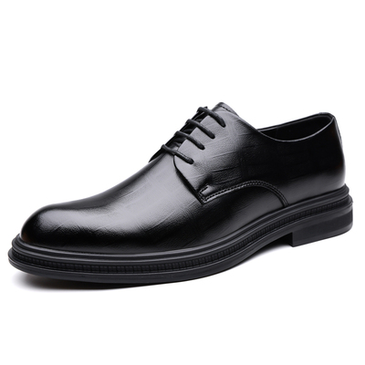 稻草人软底圆头正装皮鞋黑色