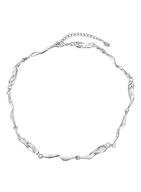 KITSH水波纹拼接项链小众