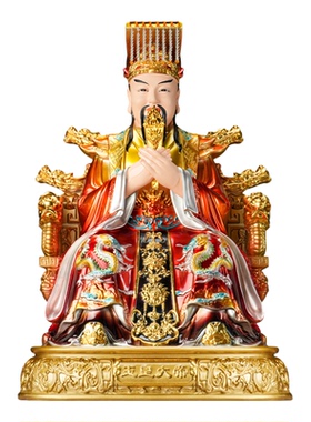 玉皇大帝西王母娘娘神像真身老天爷礼佛寺庙居家仿铜彩树脂佛具