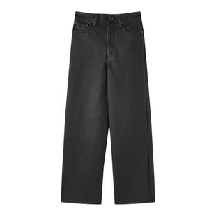 MOUSSY 春季复古港风皮裤气质阔腿裤休闲裤028HAZ30-0631