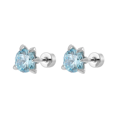 龙爪淡水蓝锆石养耳洞耳钉耳骨钉