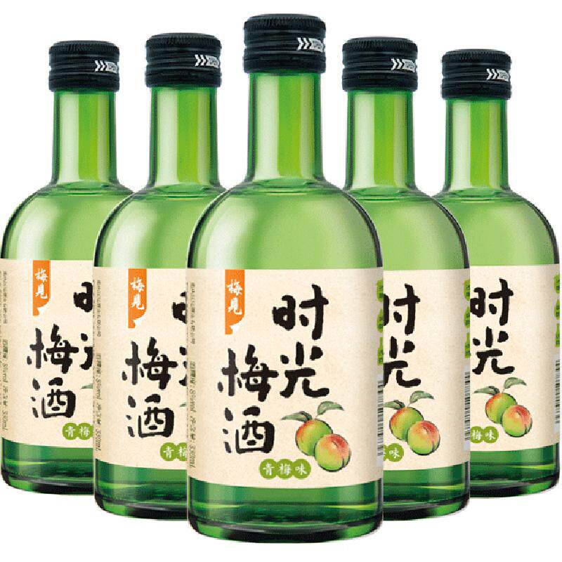 时光梅青梅酒果酒8度330ml*5瓶时光梅酒青梅味女生低度梅子酒