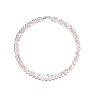 CIRCLE珠宝木兰系列天然淡水珍珠项链女小米珠双层叠戴气质锁骨链