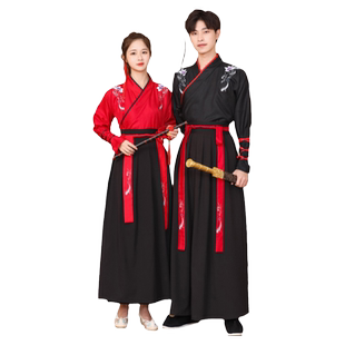 改良古装汉服女中国风仙气武侠服古风交领男学生班服侠客女毕业照