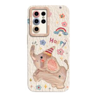 可爱Happy小飞象适用三星galaxyS24手机壳三星S24Ultra保护壳全包瞳眼壳S24+防摔S23Ultra硅胶壳s22男女创意