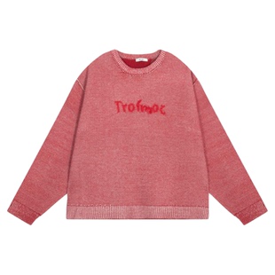 niko and ...毛衣女2025冬季新款宽松圆领字母针织衫571850