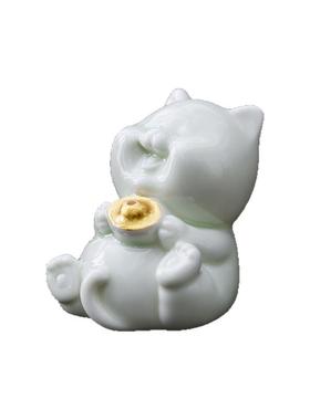 德化创艺陶瓷萌猫小摆件