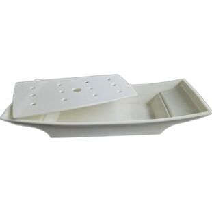 密胺船形干冰盘意境菜餐具鹅肠盘海鲜刺身盘羊头盘双耳鼎鱼生冰盘