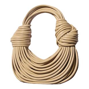 2025夏秋新款面条包手工编织潮酷时尚拍照神器绳结拉面包云朵手提