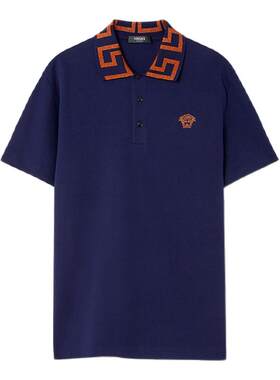 【季末优惠】VERSACE/范思哲 男士Greca刺绣Polo衫