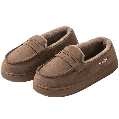 一脚蹬可外穿穆勒包跟棉拖鞋女冬季居家用情侣室内保暖加绒棉鞋男