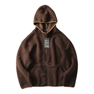 好货推荐 !高颜值 !秋冬男女仿羊羔绒夹克情侣款连帽长袖外套