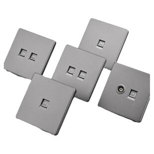 六类千兆单口双口电脑网线面板网络插座电视TV电话信息插口网口