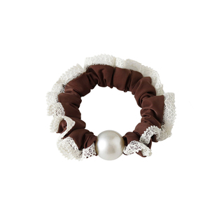 蕾丝花边珍珠发圈头绳高弹力小肠扎头皮筋韩国布艺绑马尾发绳少女