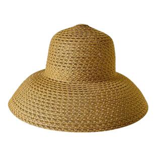 法式风情大檐帽赫本风钟形草帽优雅帽子女夏遮阳防晒沙滩帽太阳帽