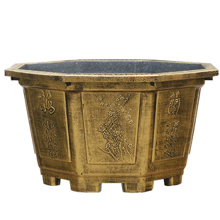 树脂塑料加厚花盆铁树大号八角形庭院铁树客厅睡莲盆缸荷花盆景盆