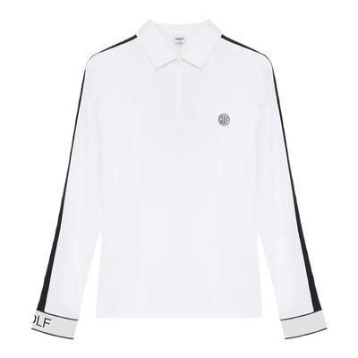 GOLF高尔夫秋冬长袖T恤女内搭翻领体恤女士撞色时尚运动POLO衫t恤
