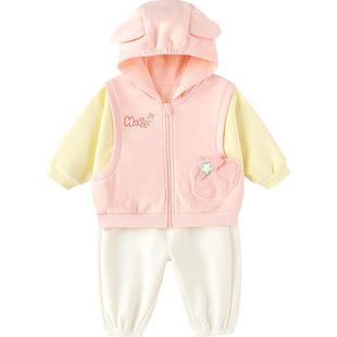 巴拉巴拉童装儿童套装男童女童2026新款春装两件套加绒舒适运动萌