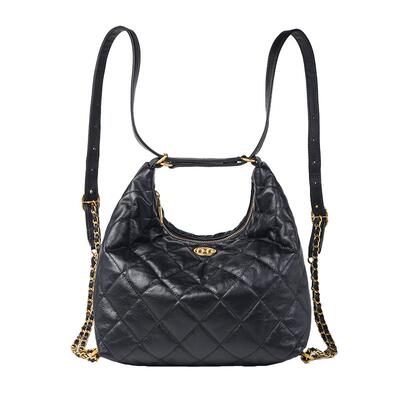 QG双肩包女新款背包头层牛皮书包