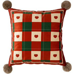 范居态度喜庆派对抱枕圣诞氛围感红色新年抱枕套沙发靠垫异形靠枕