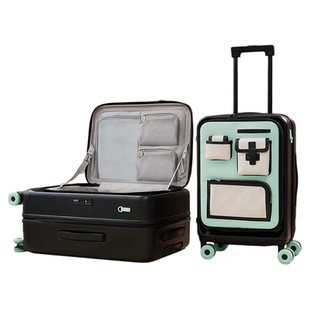 侧开盖行李箱20寸可登机拉链款2026新款24女前开口高颜值男拉杆箱