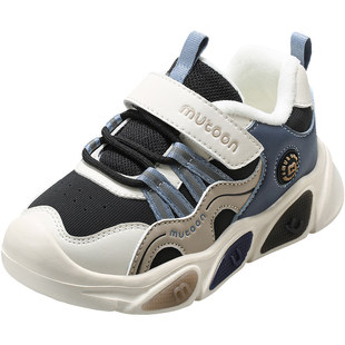 牧童童鞋儿童运动鞋2025冬季新款男童轻便潮酷闪灯鞋加绒女童棉鞋