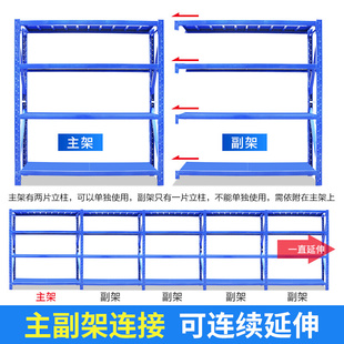 新款 货架仓储仓库房储藏室中型重型地下室储物置物架展示架家用铁