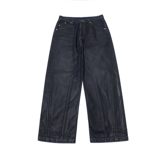 TANOXI N11 日本冈山KUROKI 手工刷蜡工艺 复古水洗牛仔裤长裤