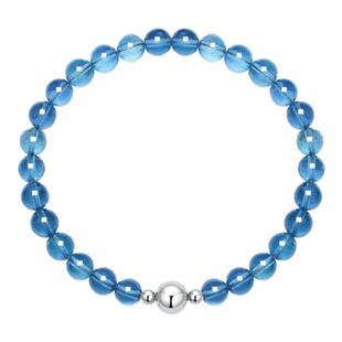 无用之用「启程山海」天然海蓝宝圆珠手链高级感生日礼物手串女款