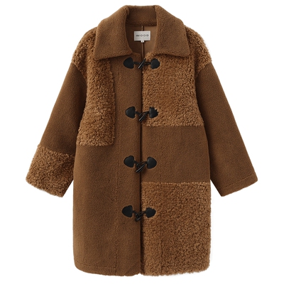 310MOOD拼接泰迪熊长大衣