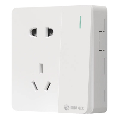 国际电工超薄明装一开单控开关插座面板墙壁明装明线一开单联电源