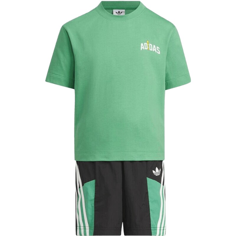 adidas阿迪达斯三叶草小童运动休闲短袖套服JV5174