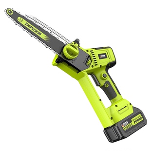 电锯家用小型手持充电式链锯电动伐木手电锯锂电池大容量锯树神器
