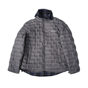 占大帅 轻薄款排骨90白鸭绒假两件羽绒服男宽松潮牌大码保暖外套