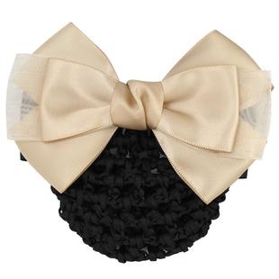 护士女头花银行酒店服务员工作职业发网咖色系盘发网兜发饰头饰新