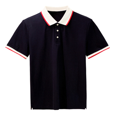 夏季短袖商务通勤拼色polo衫高级